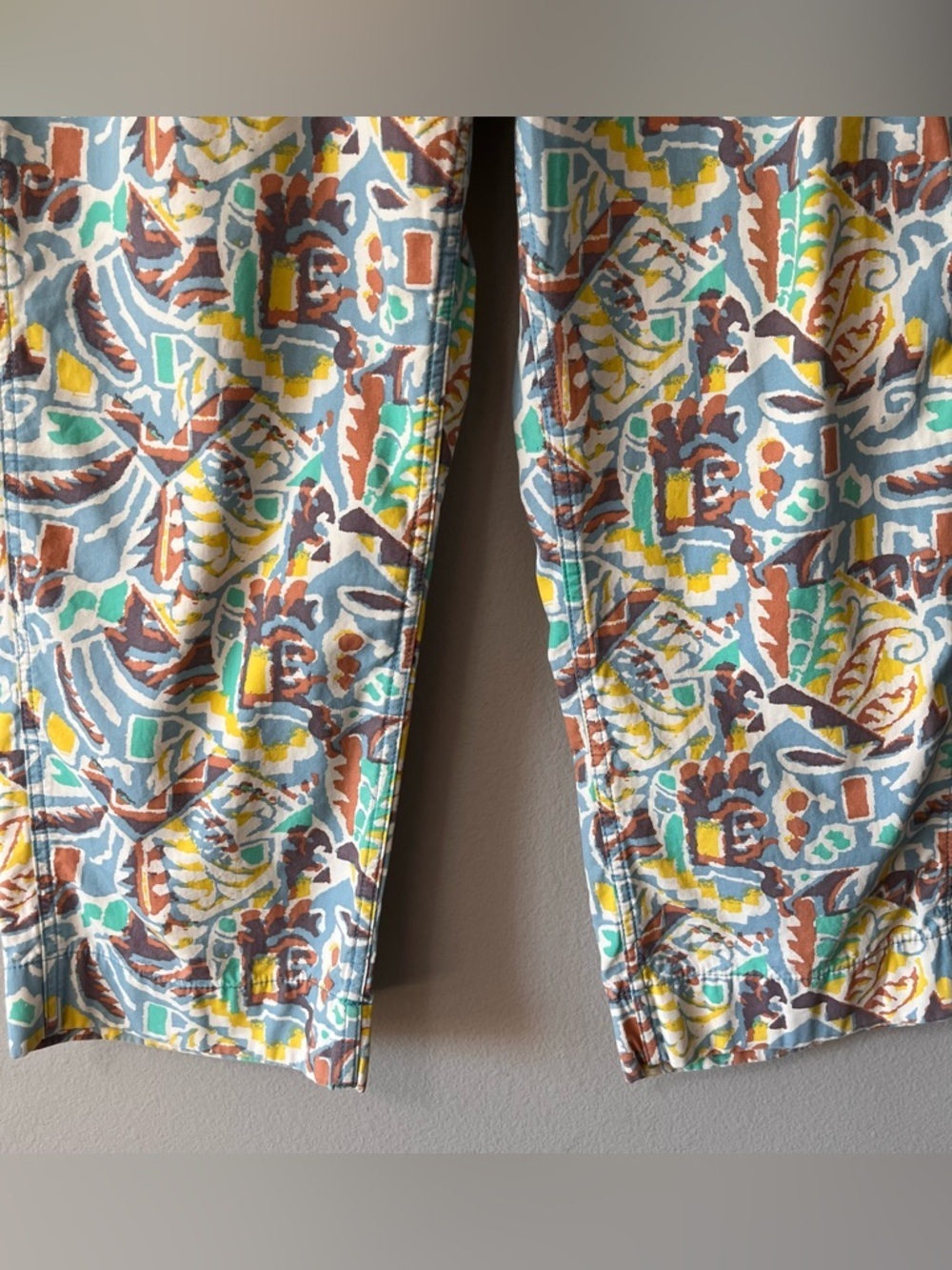 Patagonia NWOT Funhoggers Printed Pants Thriving Planet Blue Size Large Outdoor - Picture 7 of 14